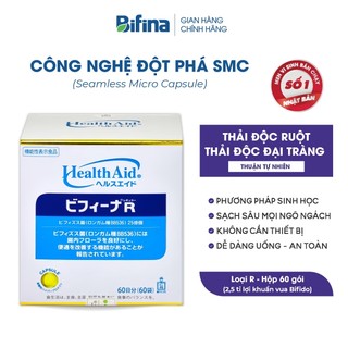 Men vi sinh Bifina Nhật Bản- Loại R 60 gói - Hỗ trợ thải độc đại tràng, không dùng cà phê