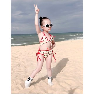 Đồ bơi trẻ em - set bikini dưa hấu 2 mảnh phong cách mùa hè 2024 cho bé gái