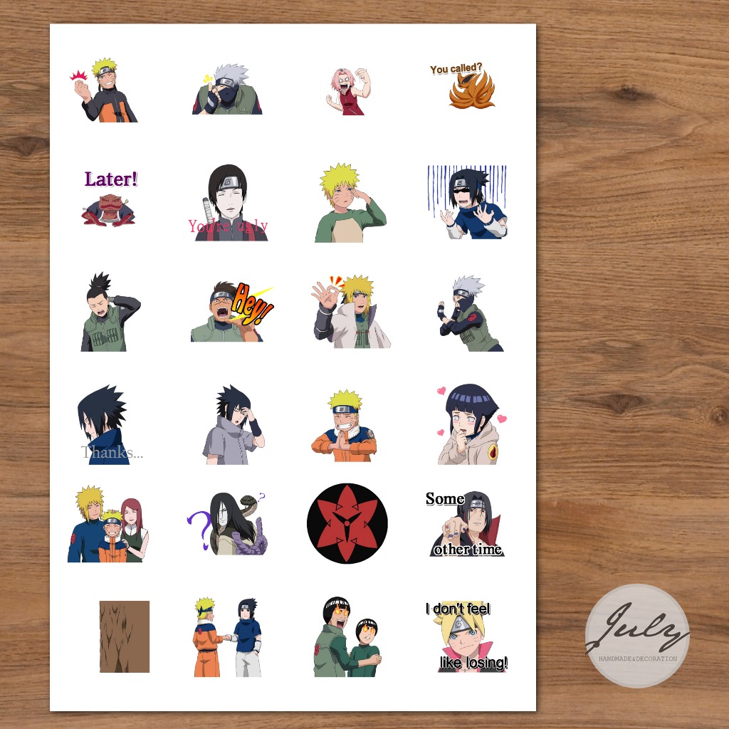 BỘ STICKERS KHỔ A4 - Naruto (Mã SP: 0779)