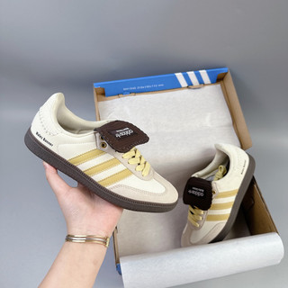 Giày thể thao Wales Bonner x Adidas Samba giày cổ điển phối màu trắng nâu giày das samba xám vạch vàng đế nâu