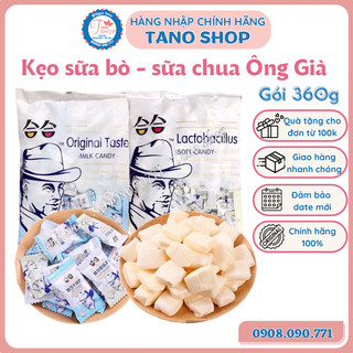 Kẹo sữa chua / sữa bò / trứng muối ông già Đài Loan - 360g | Ăn vặt ngon rẻ Tano