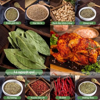 Lá nguyệt quế 1kg, lá bay leaves và 20 loại gia vị hương thảo, húng quế, kinh giới, mùi tây, thì là