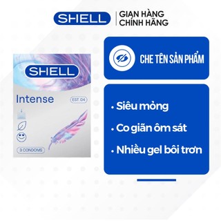 Bao cao su Shell Intense siêu mỏng 0.04mm - Hộp 3 cái | SHELL CHÍNH HÃNG