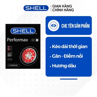 Bao cao su Shell Performax 6 in 1 kéo dài thời gian - Hộp 3 cái | SHELL CHÍNH HÃNG