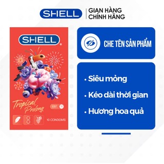 Bao cao su Shell Tropical Prolong kéo dài thời gian, hương hoa quả nhiệt đới - Hộp 10 cái | SHELL CHÍNH HÃNG