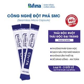 BIFINA NHẬT BẢN, Loại R Lẻ 3 gói (không có hộp)- Nhuận tràng, Detox, làm sạch ruột, không dùng cafe