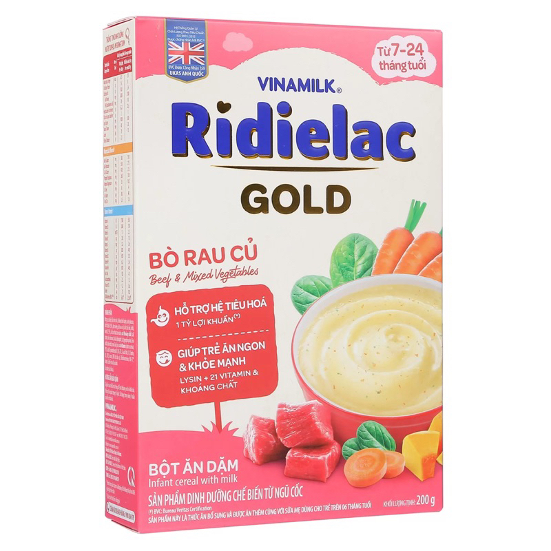 Bột ăn dặm Ridielac Bò rau củ 200g