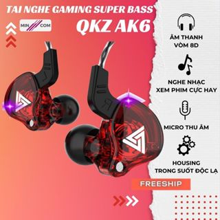 Tai Nghe Nhét Tai Có Dây Có Mic MinCom AK6 PRO ZIYOU Âm Thanh 6D Sống Động Nghe Nhạc Xem Phim Cực Đỉnh Chống Ồn Tốt