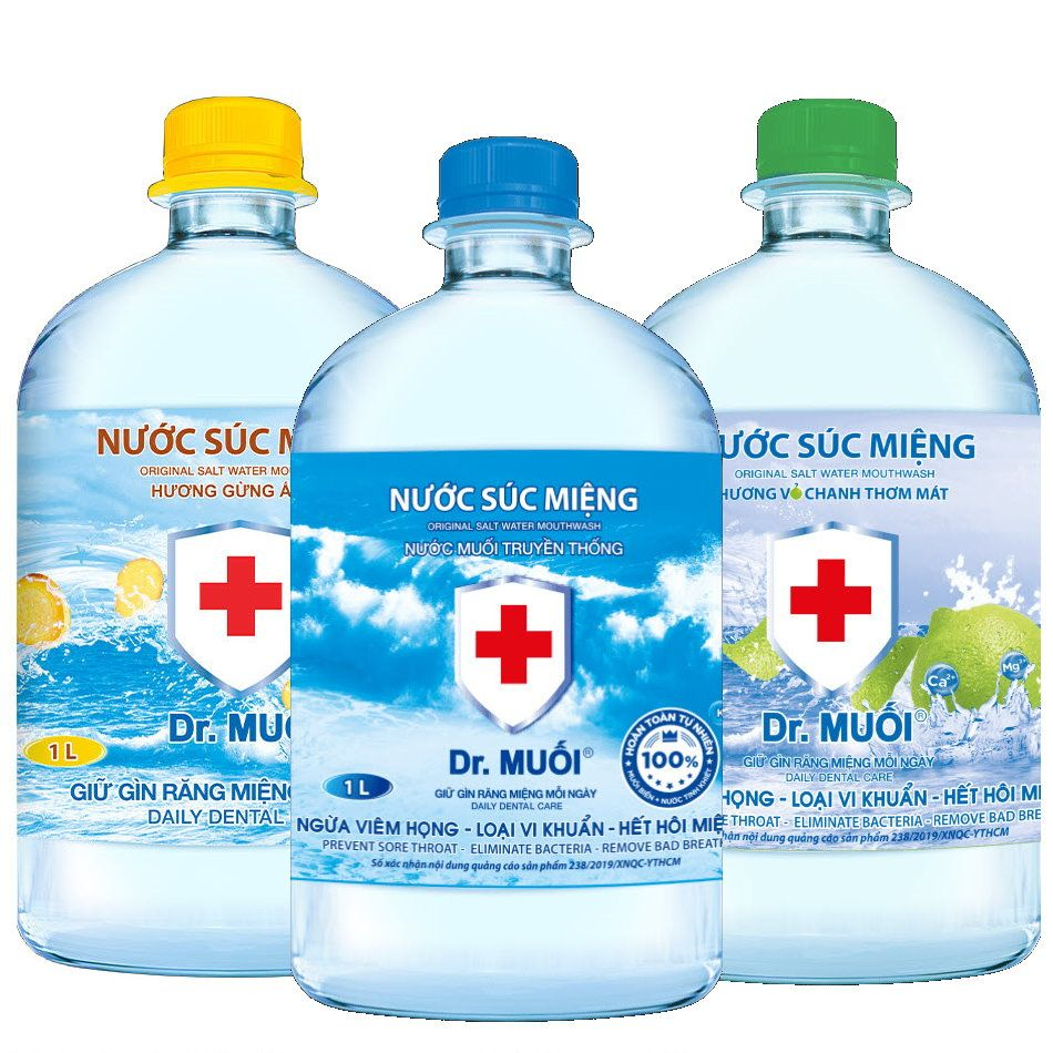 [DR MUỐI 1 LÍT] Nước súc miệng, súc họng Dr. Muối đủ mùi