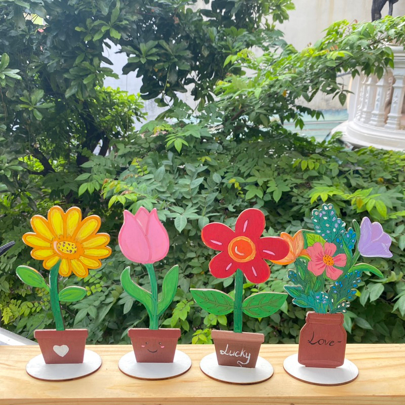 Hình tô màu bằng gỗ các loài hoa siêu dễ thương, thỏa thích sáng tạo với lĩnh vực hội họa