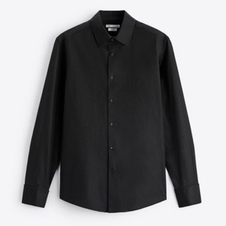 Áo sơ mi màu đen zara authentic twill french cuff size s