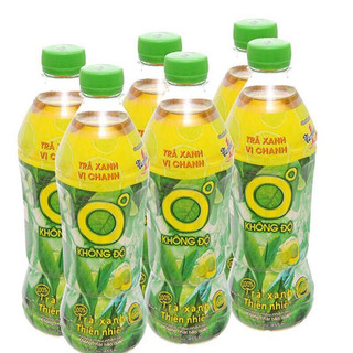 6 chai trà xanh không độ, trà 0 độ 455ml