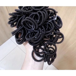 Sỉ 10 đây cột tóc lò xo - Dây buộc tóc màu đen cho bé