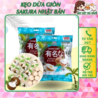Kẹo dừa sakura nhật gói 200gr giòn béo thơm ngon - ăn vặt bé nấm