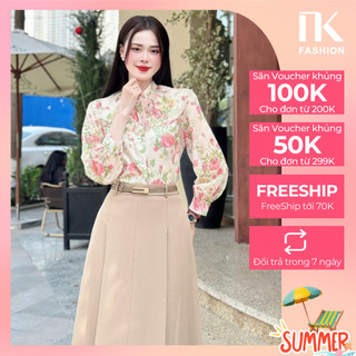 Áo Sơ Mi Hoa Cổ Tàu Bèo NK Fashion Thời Trang Công Sở Nữ, Thiết Kế Cao Cấp, Vải Siêu Mịn NKSM2310016