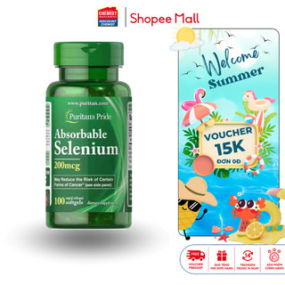 Ngăn ngừa ung thư, tăng cường đề kháng Puritan's Pride Absorbable Selenium 200 mcg 100 viên
