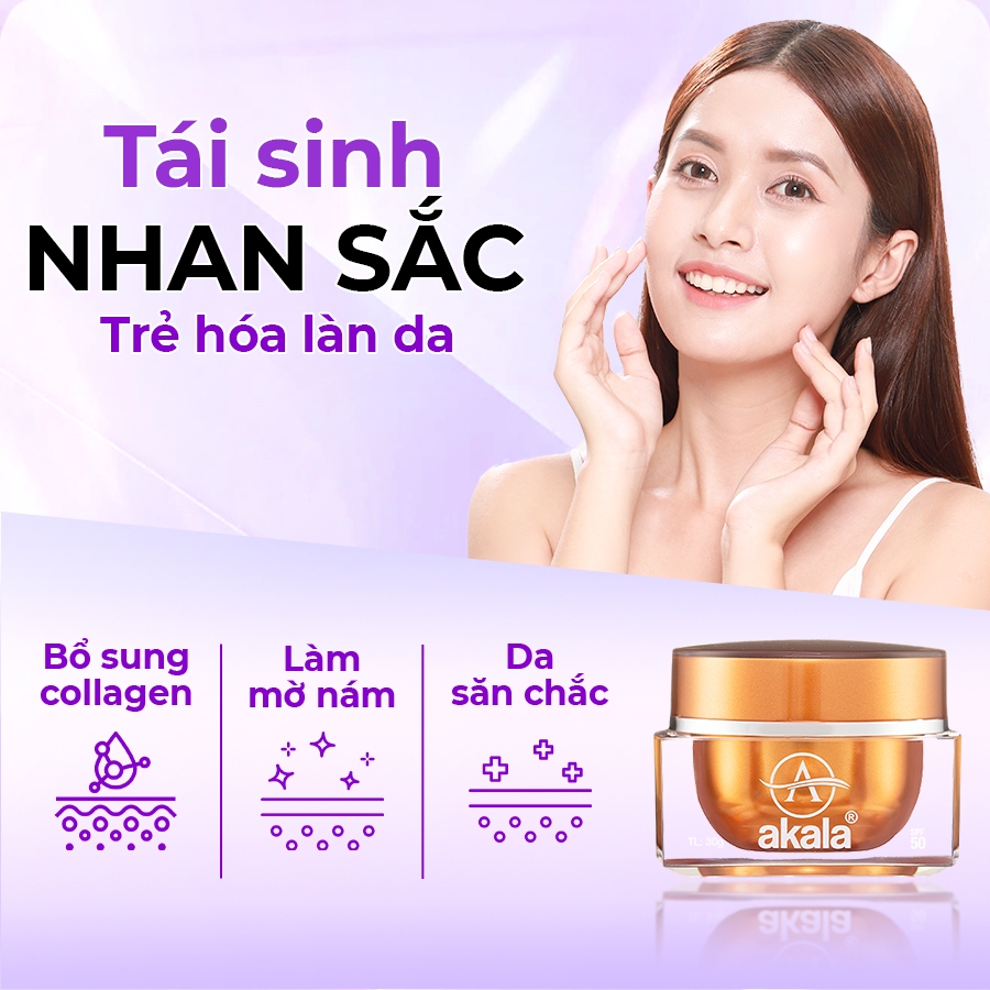 COMBO CHUYÊN SÂU Kem Nám - Tàn Nhang - Đồi Mồi + Kem Mụn - Mờ Thâm - Liền Sẹo akala ( Tế Bào Mầm Tái Sinh & Collagen