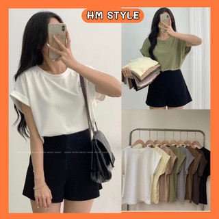 Áo thun nữ cổ tròn tay hến, áo thun cộc tay form vừa chất vải tổ ong co dãn thoáng mát HA870