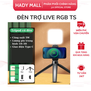 Đèn Trợ Sáng RGB AY-49J, Đèn Livestream Mini Có Chân Tripod, Đèn Bỏ Túi Tặng Kèm Giá Đỡ Điện Thoại (HADY MALL)