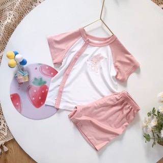 Bộ cộc hè sơ sinh Bunny cotton lụa siêu mềm mát cho bé 3-10kg