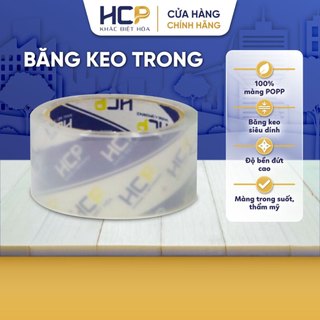 Băng keo trong HCP Siêu Dính 50m Độ Bền Đứt Cao Niêm Phong Chắc Chắn