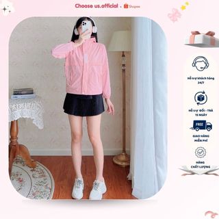 Áo Khoác Gió Nữ 2 Lớp Chống Nước Chống Gió Cao Cấp, Áo Khoác Dù Chất Liệu Gió Tráng Bạc Chống Tia UV CS020