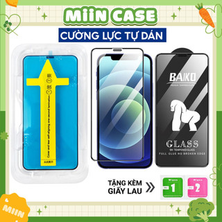 Kính Cường Lực iPhone Khung Tự Dán, Baiko, CNT, 21D, KK 4D Full Màn - iP 6/6s/7/8/Plus/X/XS/XR/11/12/13/14/15/Pro/Max