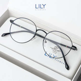 Gọng kính kim loại mắt tròn nam nữ LILYEYEWEAR màu sắc thời trang càng kính nhẹ nhàng thoải mái dễ đeo 29120