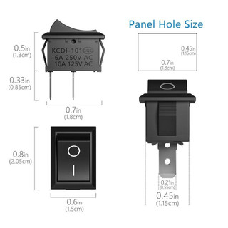 Công tắc bập bênh  KCD1 6A/250VAC 2 Chân