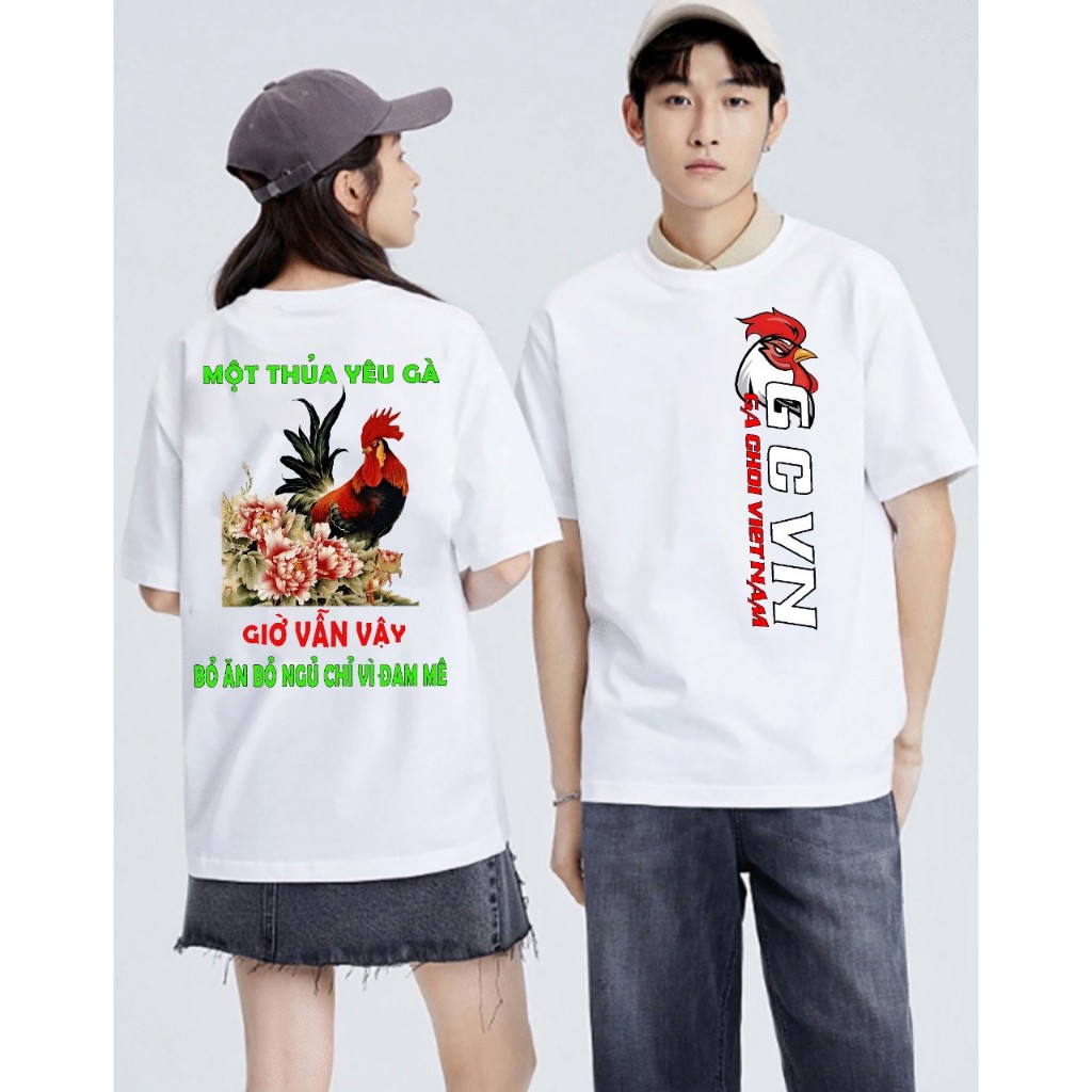 ÁO THUN TRẮNG GÀ CHỌI X6