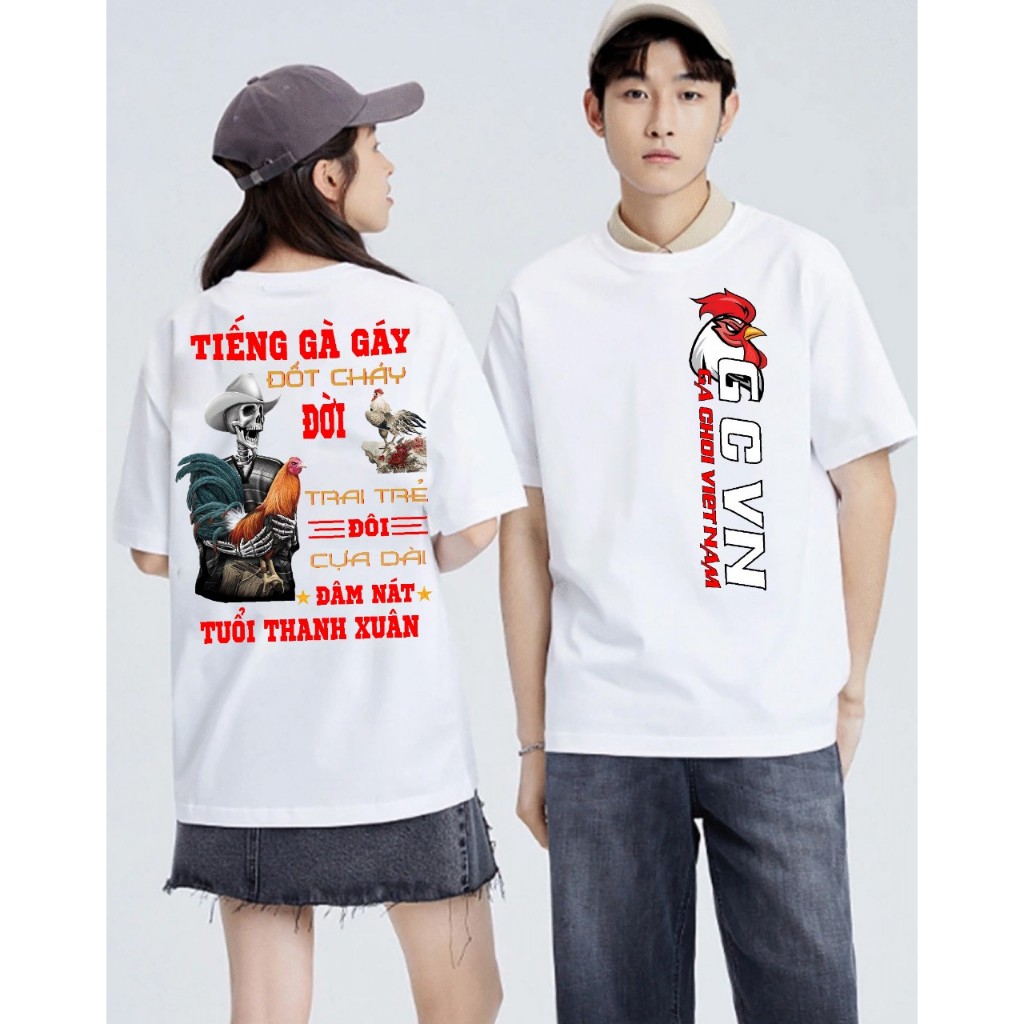 ÁO THUN TRẮNG GÀ CHỌI X9