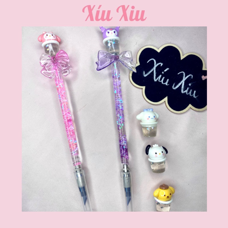 Bút unbox, dao rọc giấy decor charm nam châm nhân vật sanrio melody kuromi dễ thương