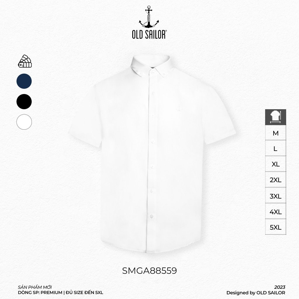 Áo sơ mi vải nano Old Sailor - 88559 - Big Size Upto 5XL
