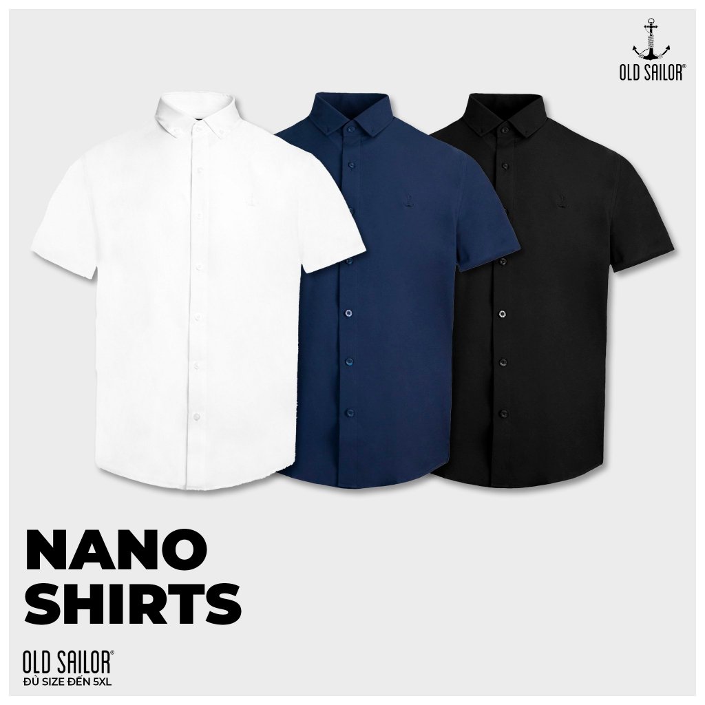 Áo sơ mi vải nano Old Sailor - 88559 - Big Size Upto 5XL