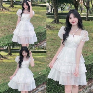 ✨☘✨Váy von 3 tầng dáng xoè buộc cổ tay bồng-HT