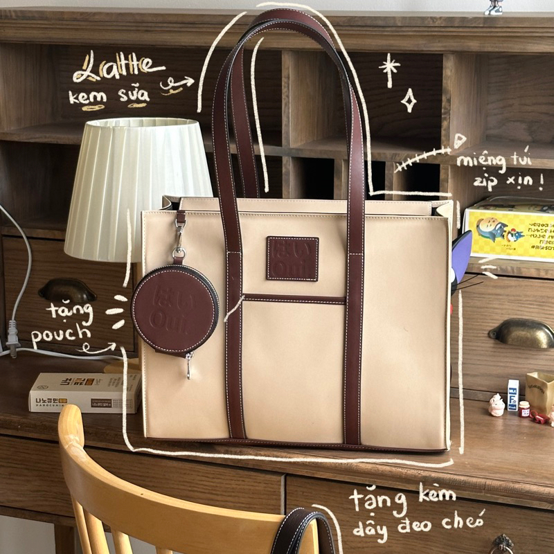 [ Tặng Ví Da Tròn Treo Túi ] Minato Leather Bag - Túi Da Thiết Kế Cao Cấp/ Túi Tote Da Laptop - OUI THEBRAND | BigBuy360 - bigbuy360.vn