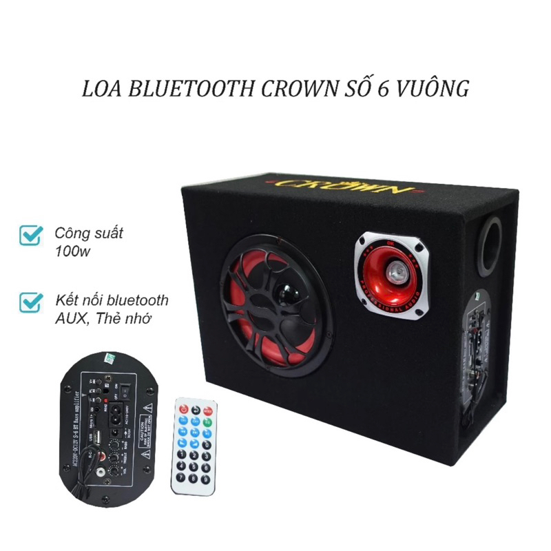 Loa CROWN 6 vuông có bluetooth