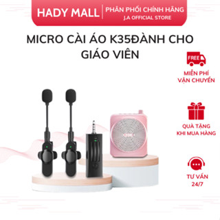 Micro Cài Áo Không Dây K35D Dành Cho Giáo Viên, Mic Trợ Giảng Jack 3.5mm Cắm Loa Khuếch Đại  J.A OFFICIAL STORE