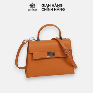 Túi xách tay thời trang nữ lemino khóa xoay bạc le220025