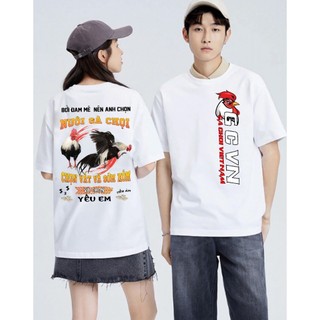 Áo thun trắng gà chọi x26
