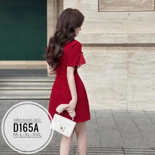 (Bigsize) Đầm nhúng eo cổ sơ mi dây kéo (55-90kg)
