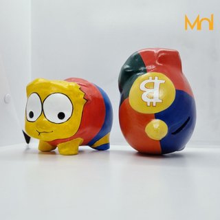 HEO ĐẤT Handmade - VÔ DIỆN BITCOIN, SIMPSON (Quà Tặng Độc Đáo)