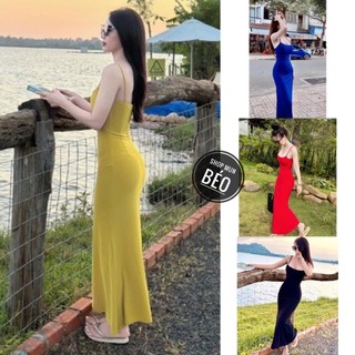 Đầm maxi 2 dây phom dài có mút chất thun cực sang trọng
