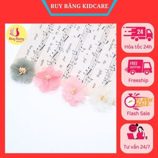 Hoa cài áo/ Hoa voan/ Hoa đôt nhụy đôi 5cm