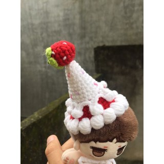 Mũ dâu cho doll 10/15/20cm(outfit cho doll 10cm/15cm/20cm)