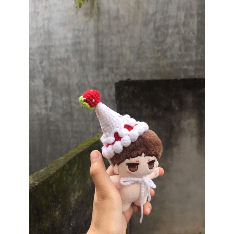 Mũ dâu cho doll 10/15/20cm(outfit cho doll 10cm/15cm/20cm)