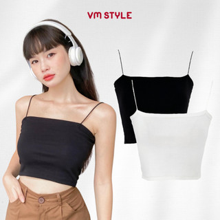 Áo croptop hai dây trơn VMSTYLE đi biển không tay dáng ôm basic mềm mịn cao cấp thời trang mùa hè - ATU00137