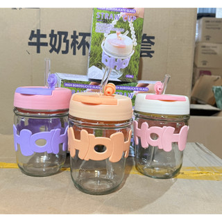 Ly Thuỷ Tinh HOHO Nắp Màu 350ml