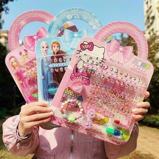 Vỉ đồ chơi làm nail làm móng tay - đồ chơi dán móng sticker 3D cho bé