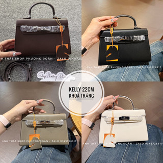 Túi KL khoá trắng size 22cm dáng mới hàng super loại đẹp nhất